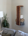 Live Edge Walnut Waterfall Blanket or Towel Shelf - Hazel Oak Farms