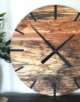 Mid Century Modern Hardwood Spalted Maple Wall Clock with Black Number LinesMid Century Modern Hardwood Spalted Maple Wall Clock with Black Number Lines