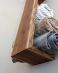 Live Edge Walnut Waterfall Blanket or Towel Shelf - Hazel Oak Farms