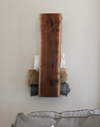 Live Edge Walnut Waterfall Blanket or Towel Shelf - Hazel Oak Farms