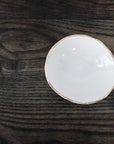 Gold Rim White Porcelain Bowl