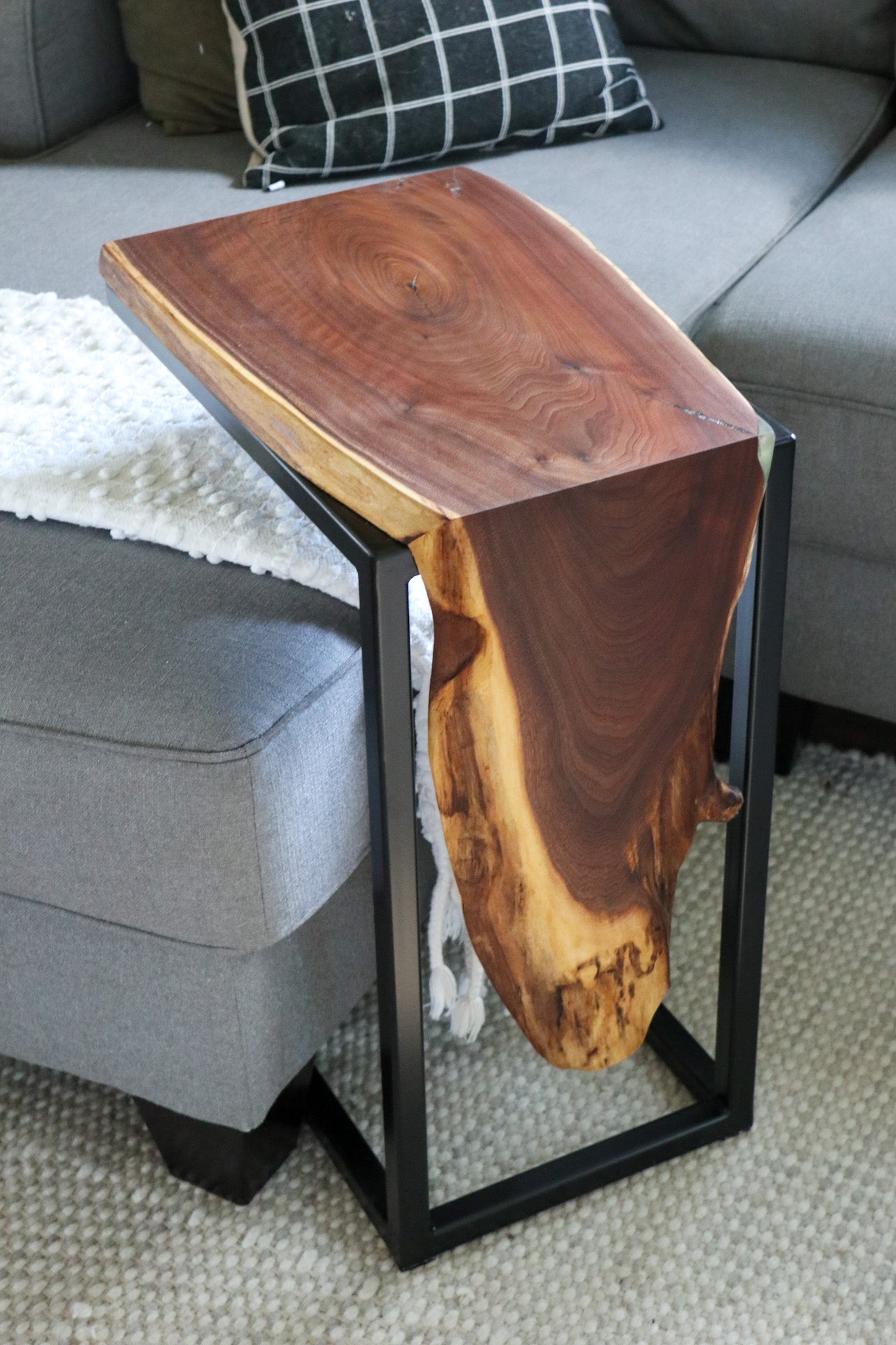 Live Edge Walnut Waterfall C Table (in stock)