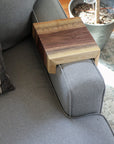 Live Edge Walnut Waterfall Armrest Sofa Table - Extra Long Square To the Floor