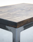 Pine Wood & Metal Industrial Side C Table