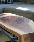 Live-Edge Walnut Waterfall Bench Coffee Table (in stock)