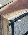 Live-Edge Walnut Waterfall Bench Coffee Table (in stock)