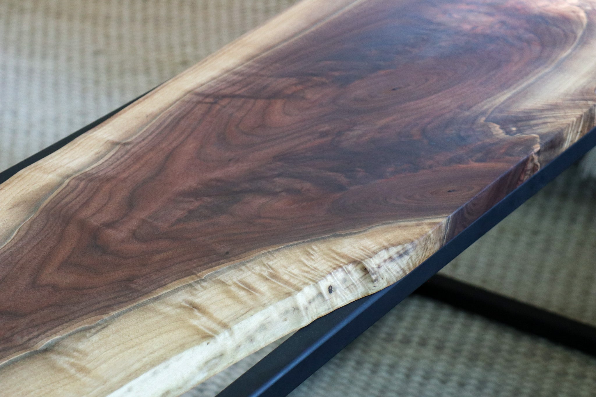 Live-Edge Walnut Waterfall Bench Coffee Table (in stock)