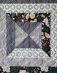 Modern Handmade Baby Quilt - Blue Floral Squares 