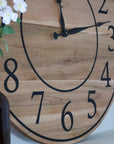 30" Large Solid Soft Maple Wood Clock with Black Roman Numerals (in stock) - Hazel Oak Farms