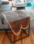 Double Live-Edge Walnut Waterfall Side C-Table - Hazel Oak Farms Handmade Furniture in Iowa, USA