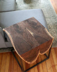 Double Live-Edge Walnut Waterfall Side C-Table - Hazel Oak Farms Handmade Furniture in Iowa, USA