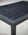 Charcoal Black Ash Industrial Side C Table Handmade Furniture in Iowa, USA