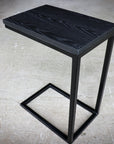 Charcoal Black Ash Industrial Side C Table Handmade Furniture in Iowa, USA