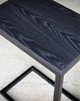 Charcoal Black Ash Industrial Side C Table Handmade Furniture in Iowa, USA