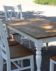 White and Oak Dining Table Set - Hazel Oak Farms