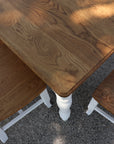 White and Oak Dining Table Set - Hazel Oak Farms