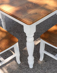 White and Oak Dining Table Set - Hazel Oak Farms