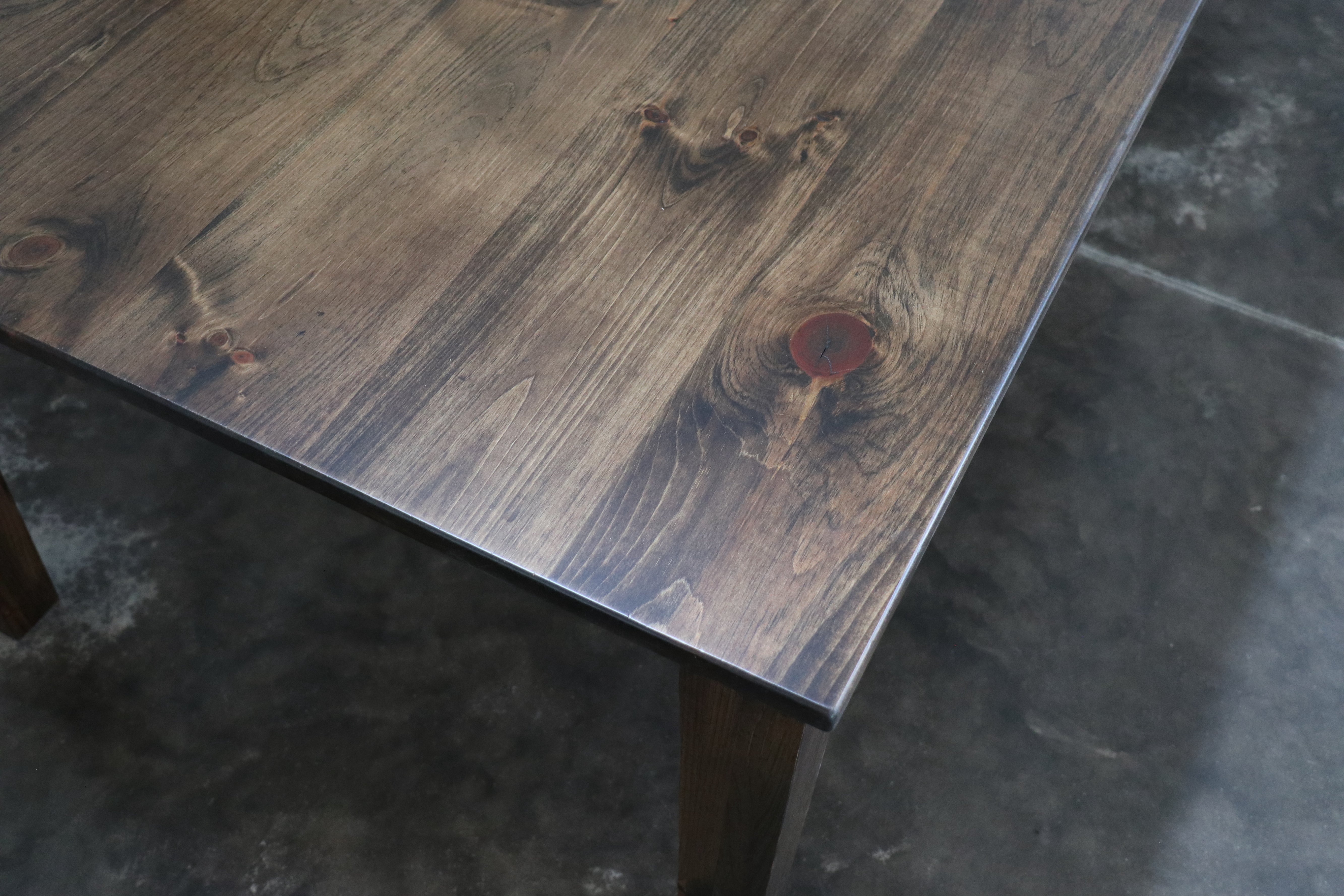 Pine Stained Modern Shaker Dining Table - Hazel Oak Farms