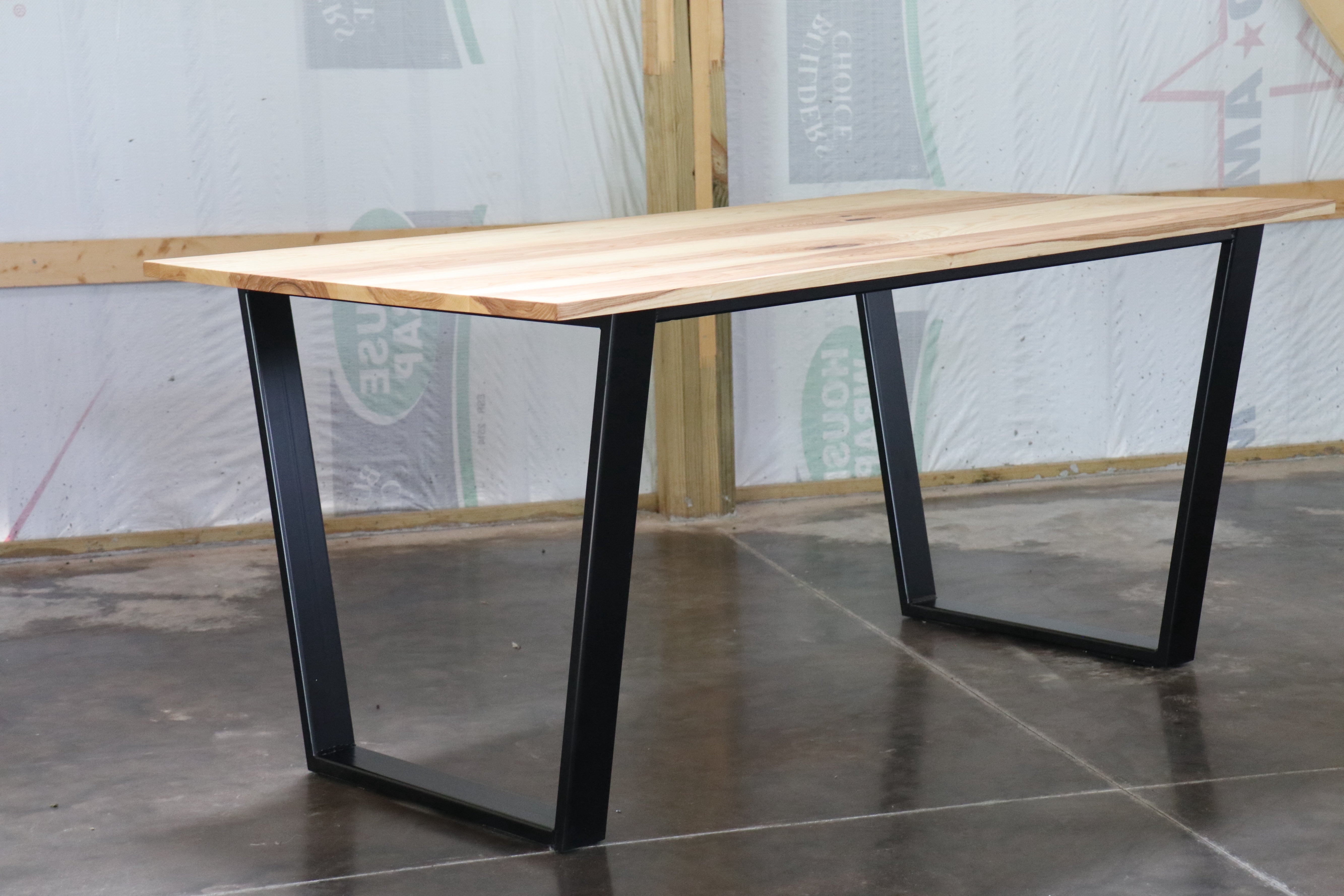 Modern Ash Dining Table with Black Steel Tapered Legs (in stock) - Hazel Oak Farms