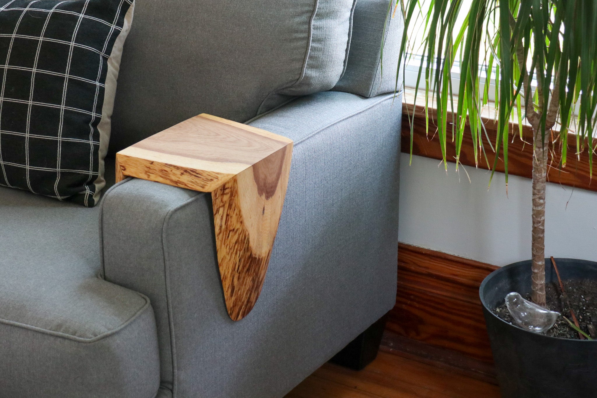 Live Edge White Oak 6" Sofa Armrest Table (in stock)