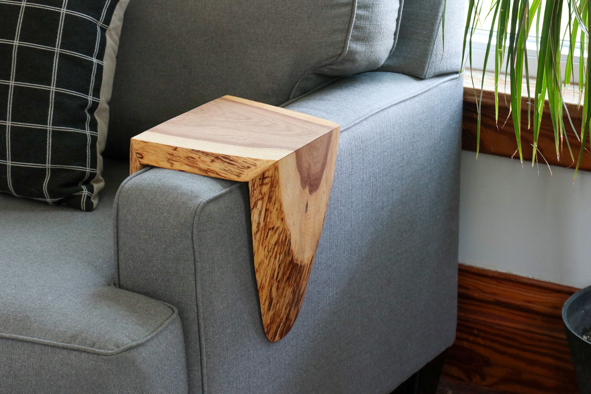 Live Edge White Oak 6" Sofa Armrest Table (in stock)