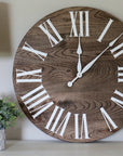 Large Grey 26" Solid Wood Hackberry Wall Clock (in stock)