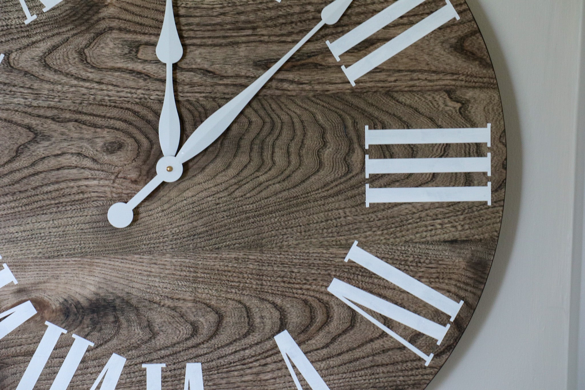 Large Grey 26" Solid Wood Hackberry Wall Clock (in stock)