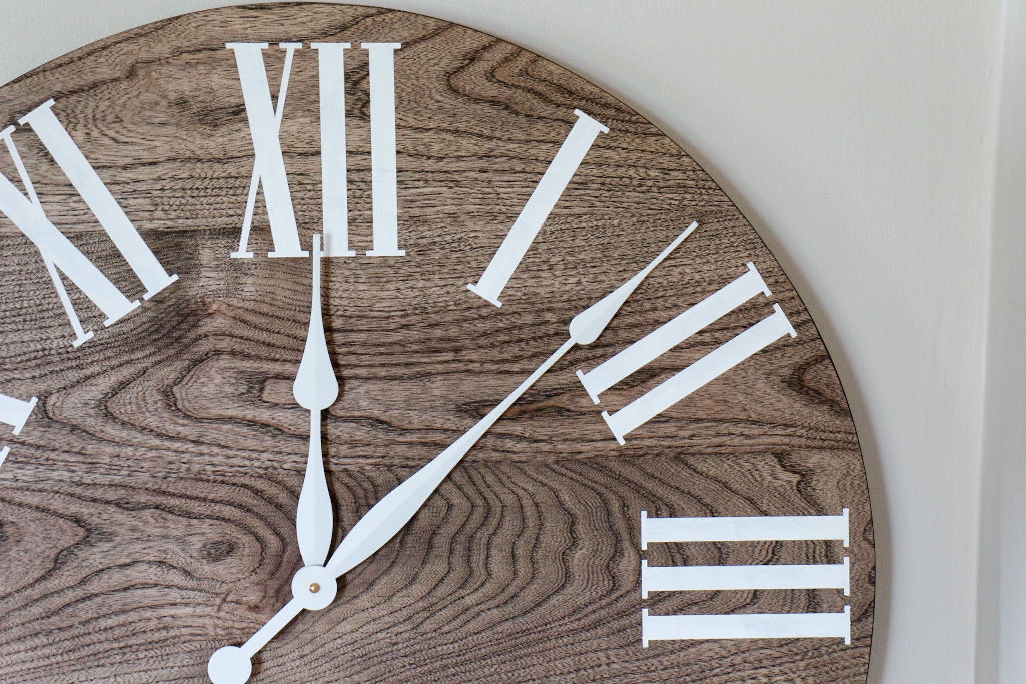 Large Grey 26" Solid Wood Hackberry Wall Clock (in stock)