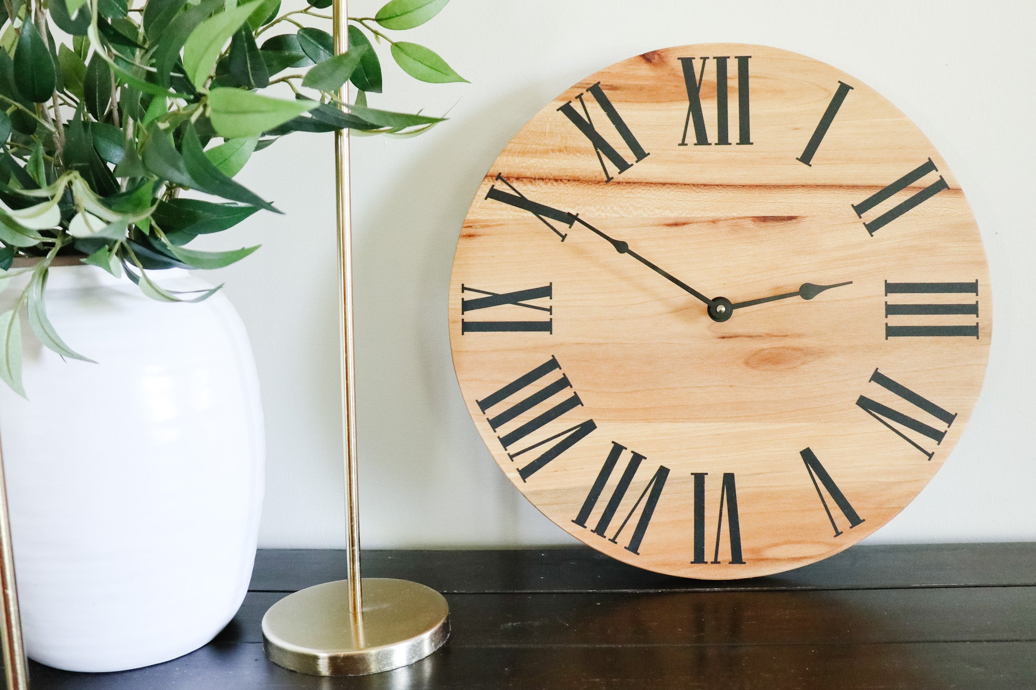 Large Sycamore Hardwood Wall Clock