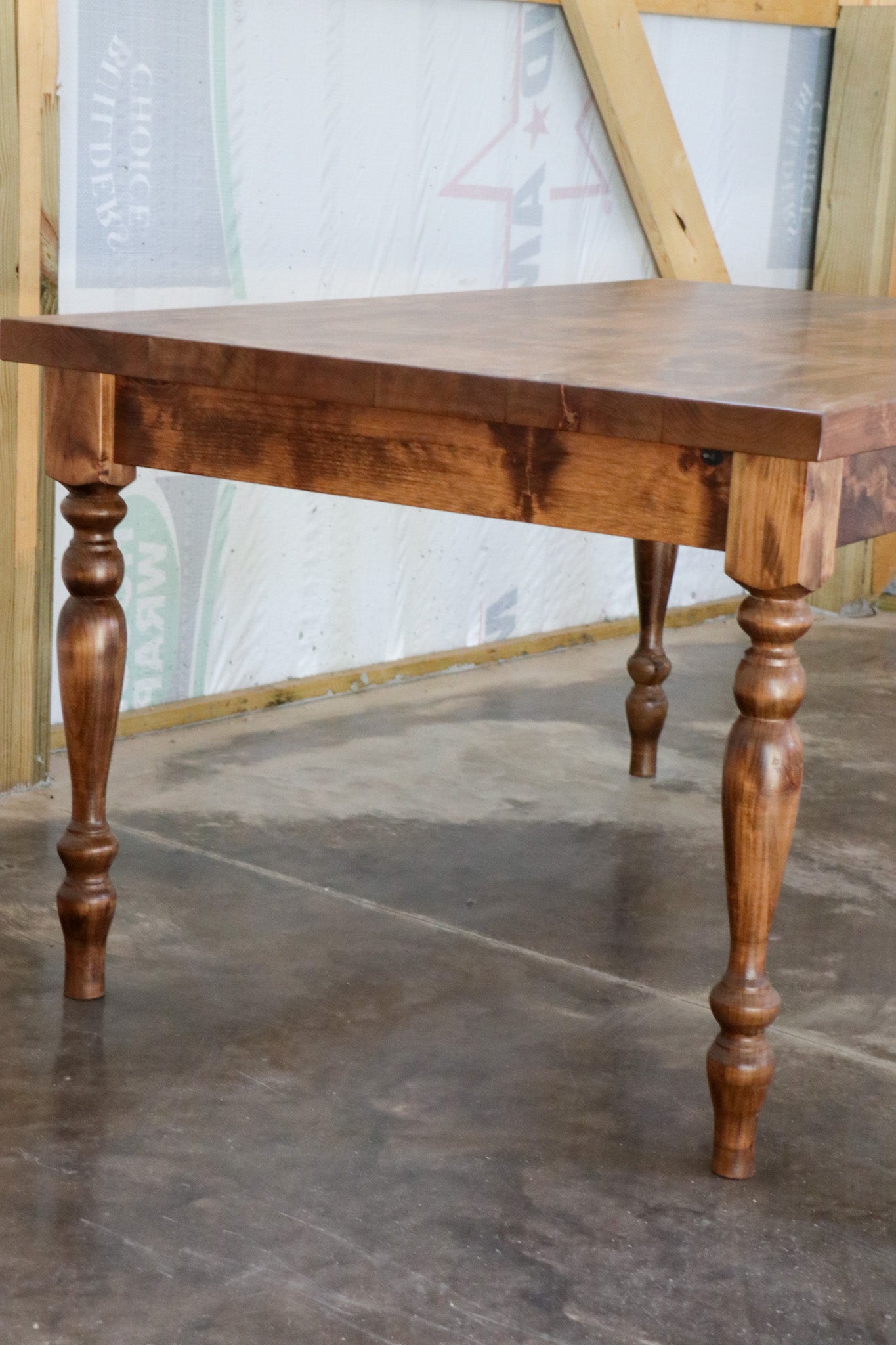 Alder Farmhouse Dining Table with 3" Narrow Legs - Hazel Oak Farms