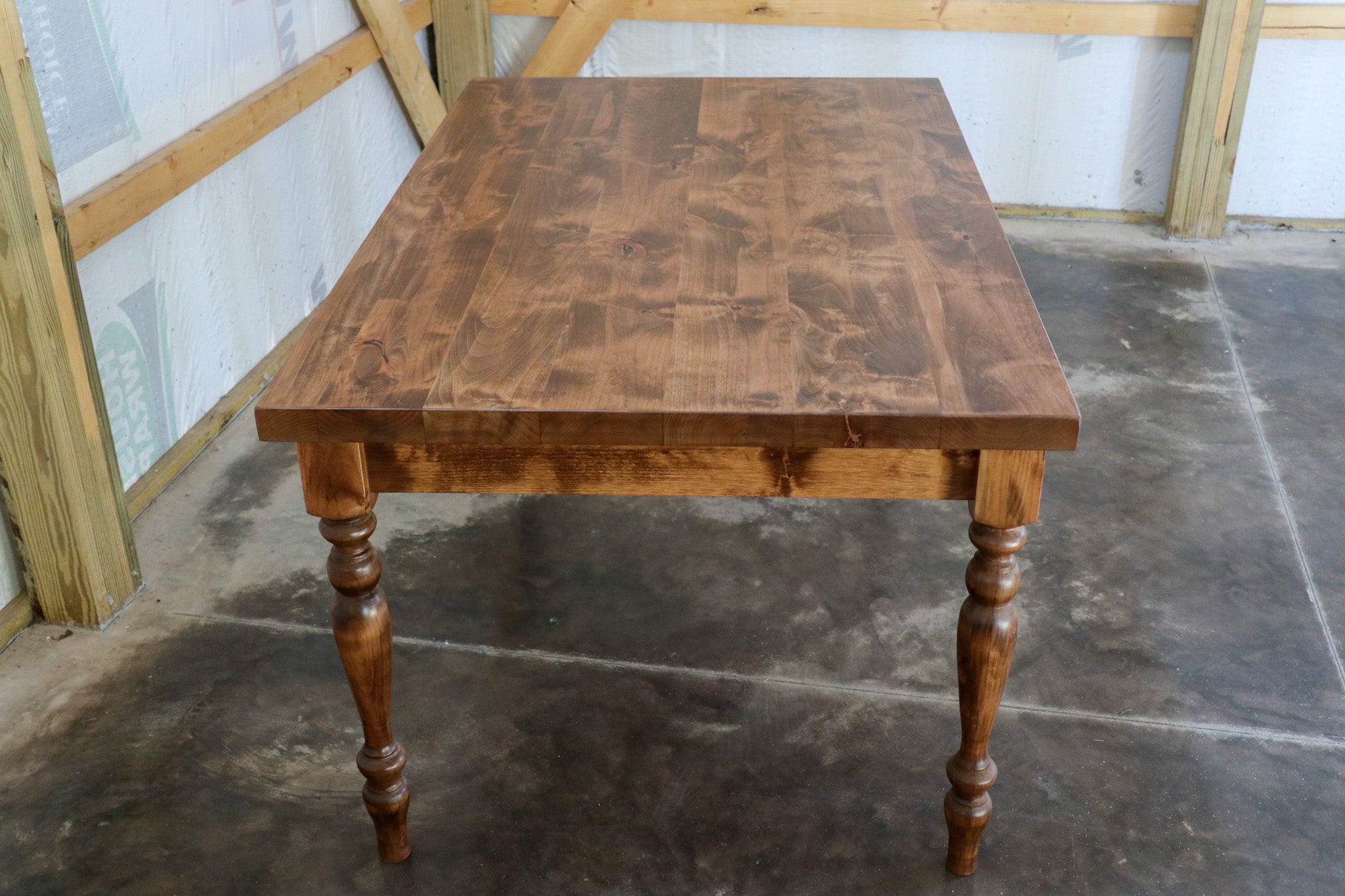 Alder Farmhouse Dining Table with 3" Narrow Legs - Hazel Oak Farms