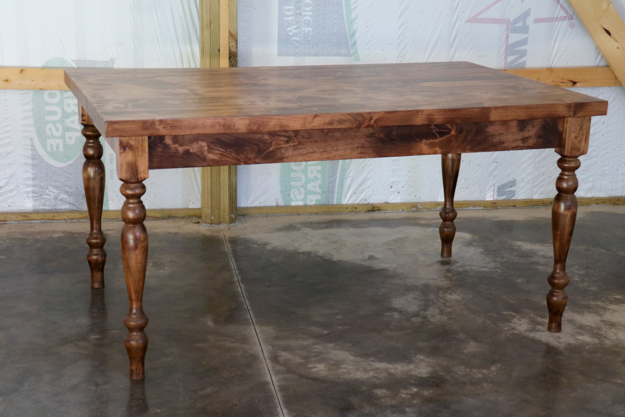 Alder Farmhouse Dining Table with 3&quot; Narrow Legs - Hazel Oak Farms