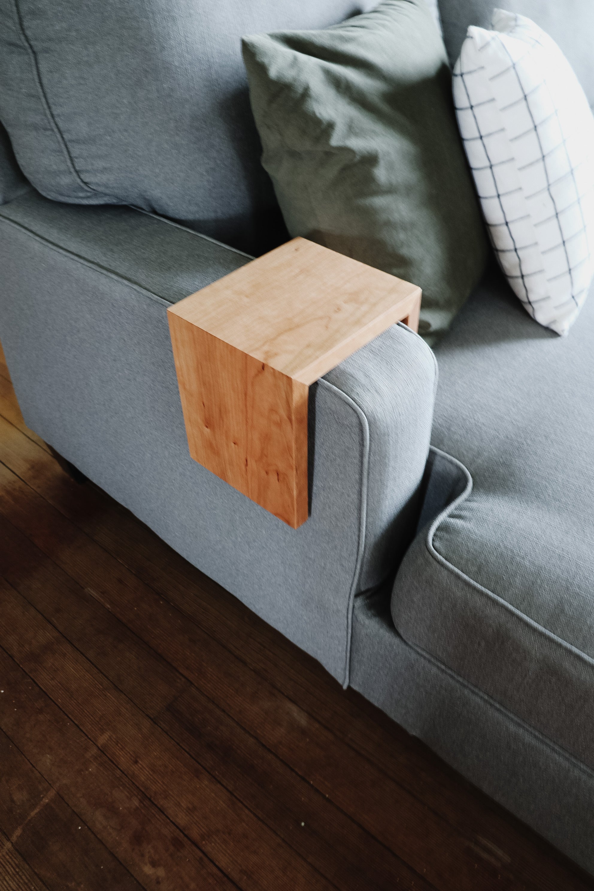 Solid Cherry Wood Sofa Armrest Table