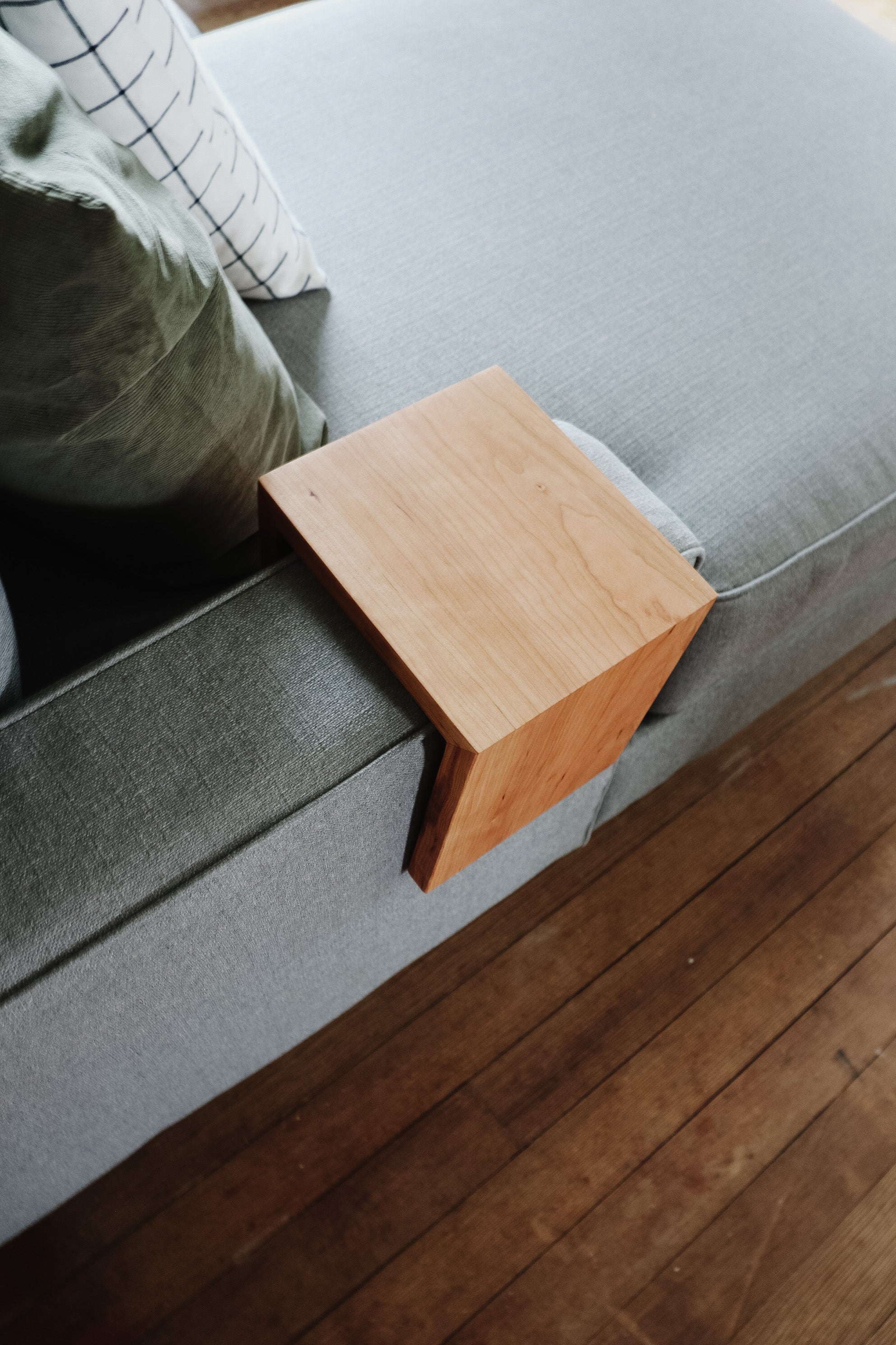 Solid Cherry Wood Sofa Armrest Table