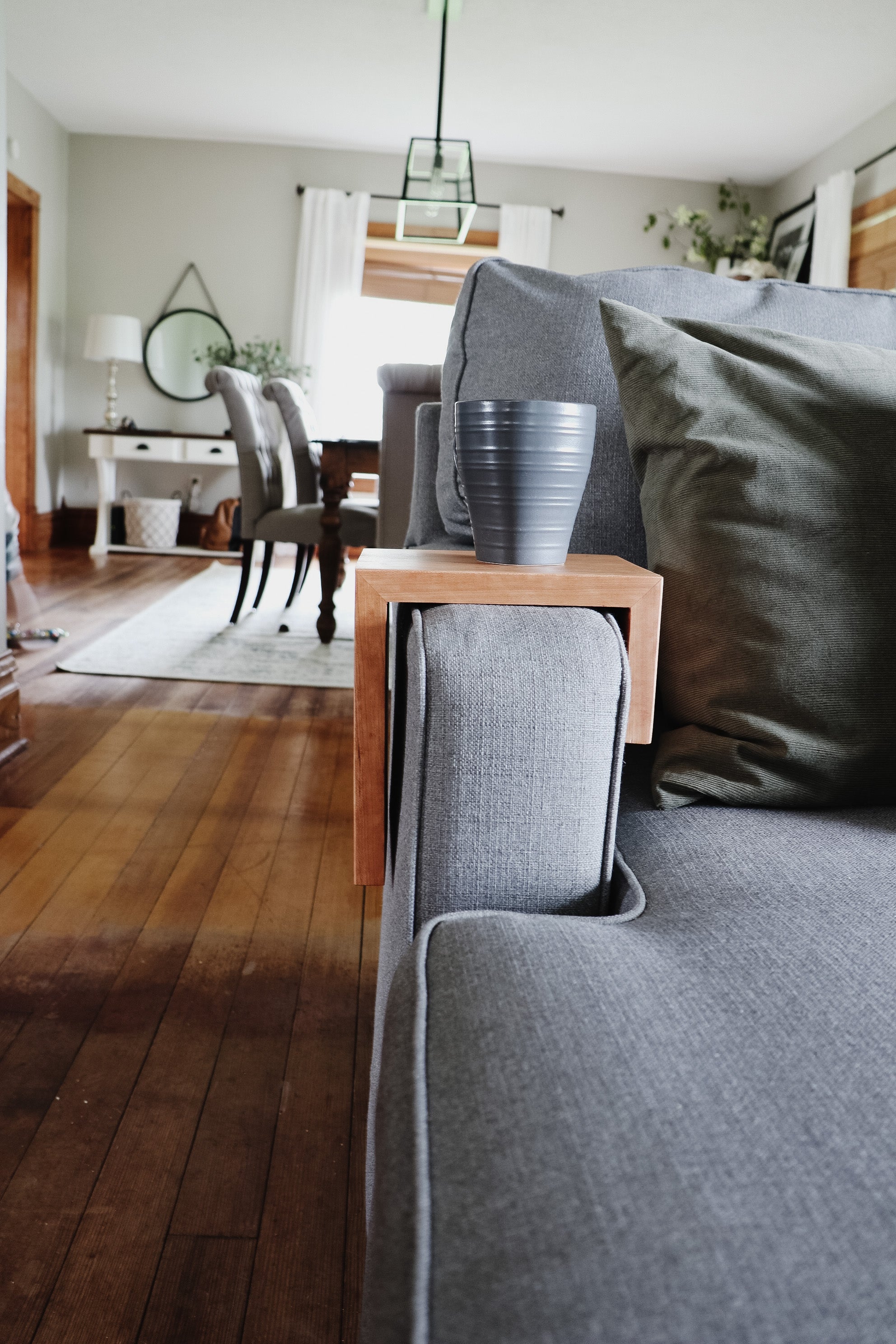 Solid Cherry Wood Sofa Armrest Table