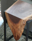 Live Edge Walnut Waterfall Cube Side Table - Hazel Oak Farms