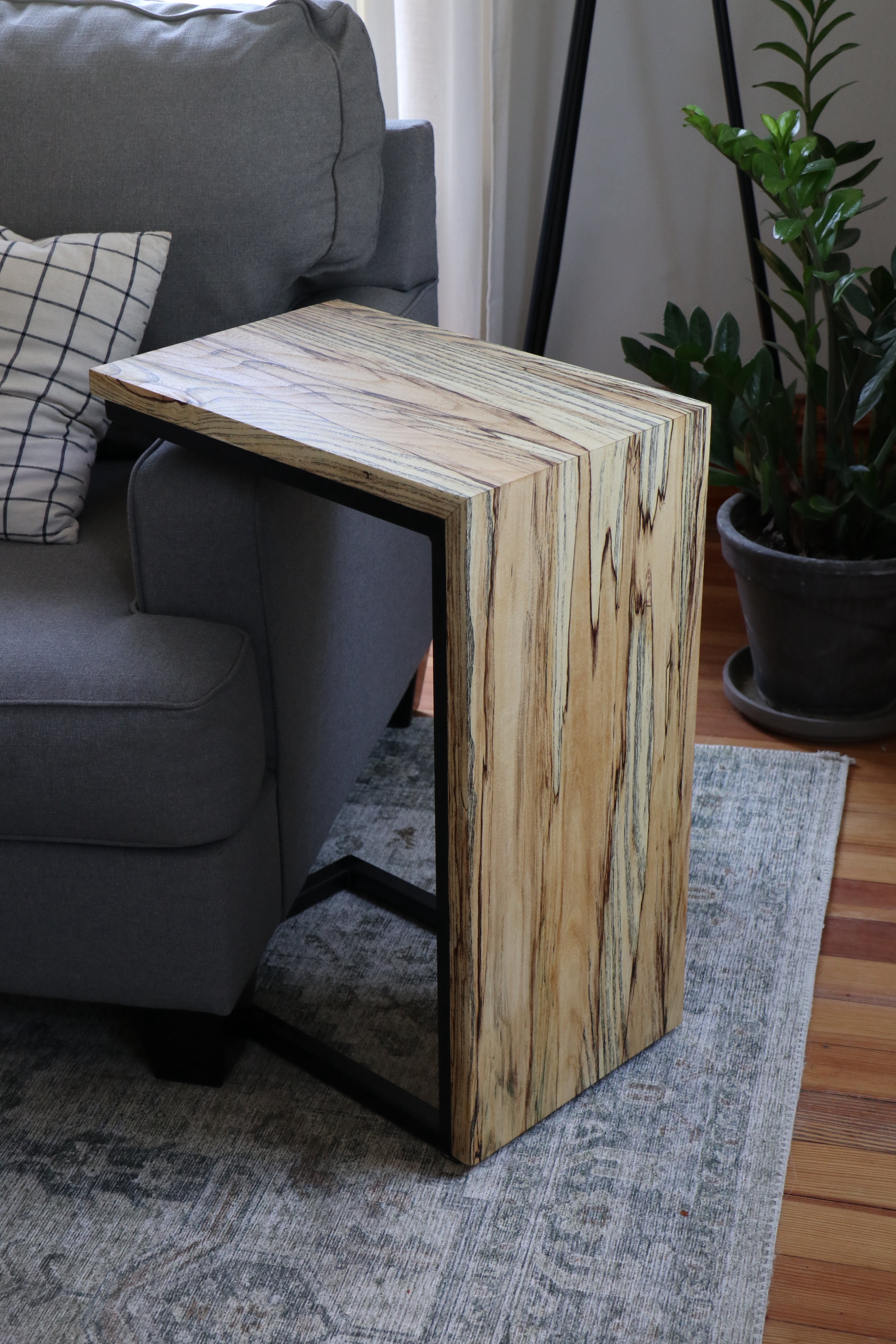 Spalted Maple Waterfall C-Table - Hazel Oak Farms