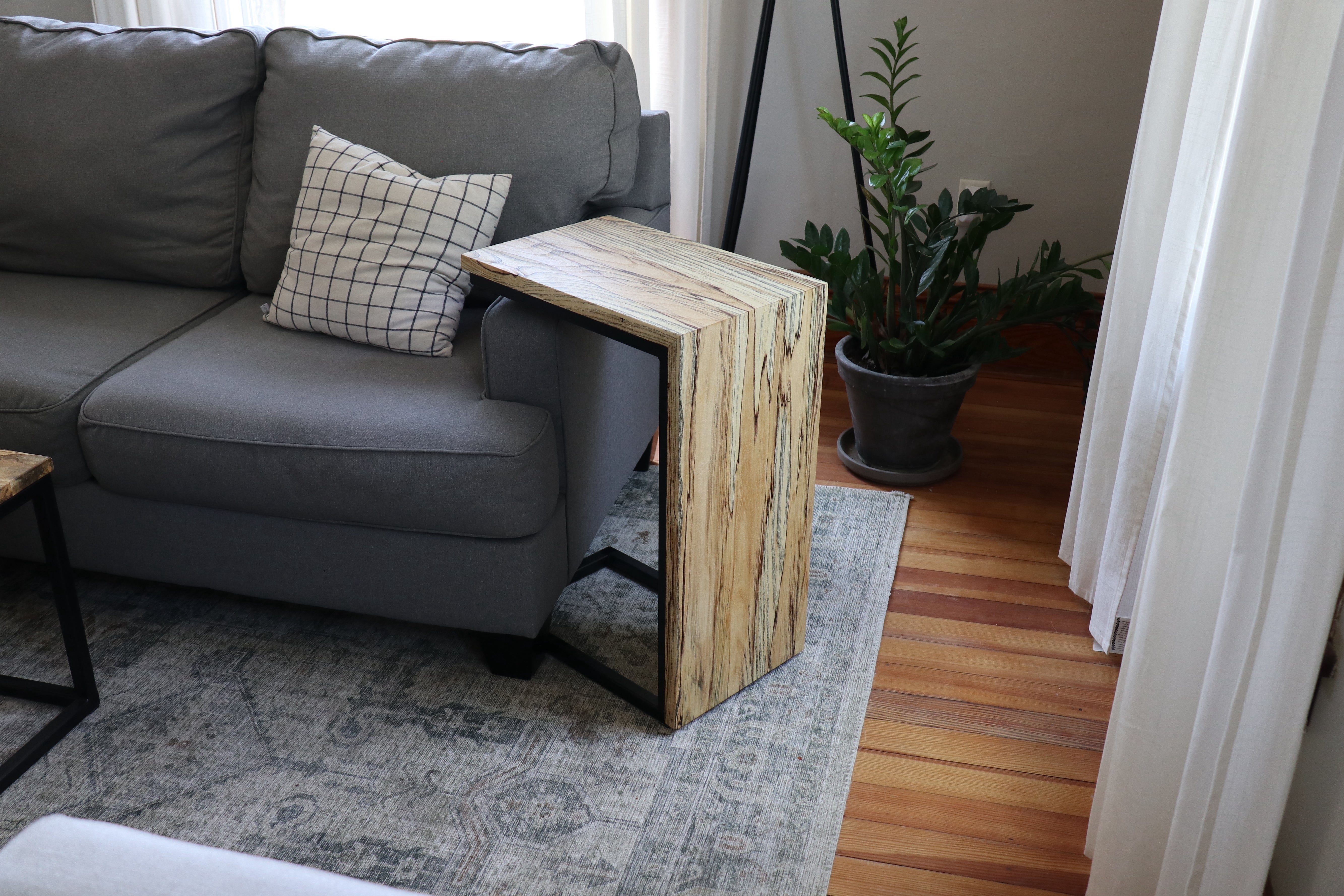 Spalted Maple Waterfall C-Table - Hazel Oak Farms