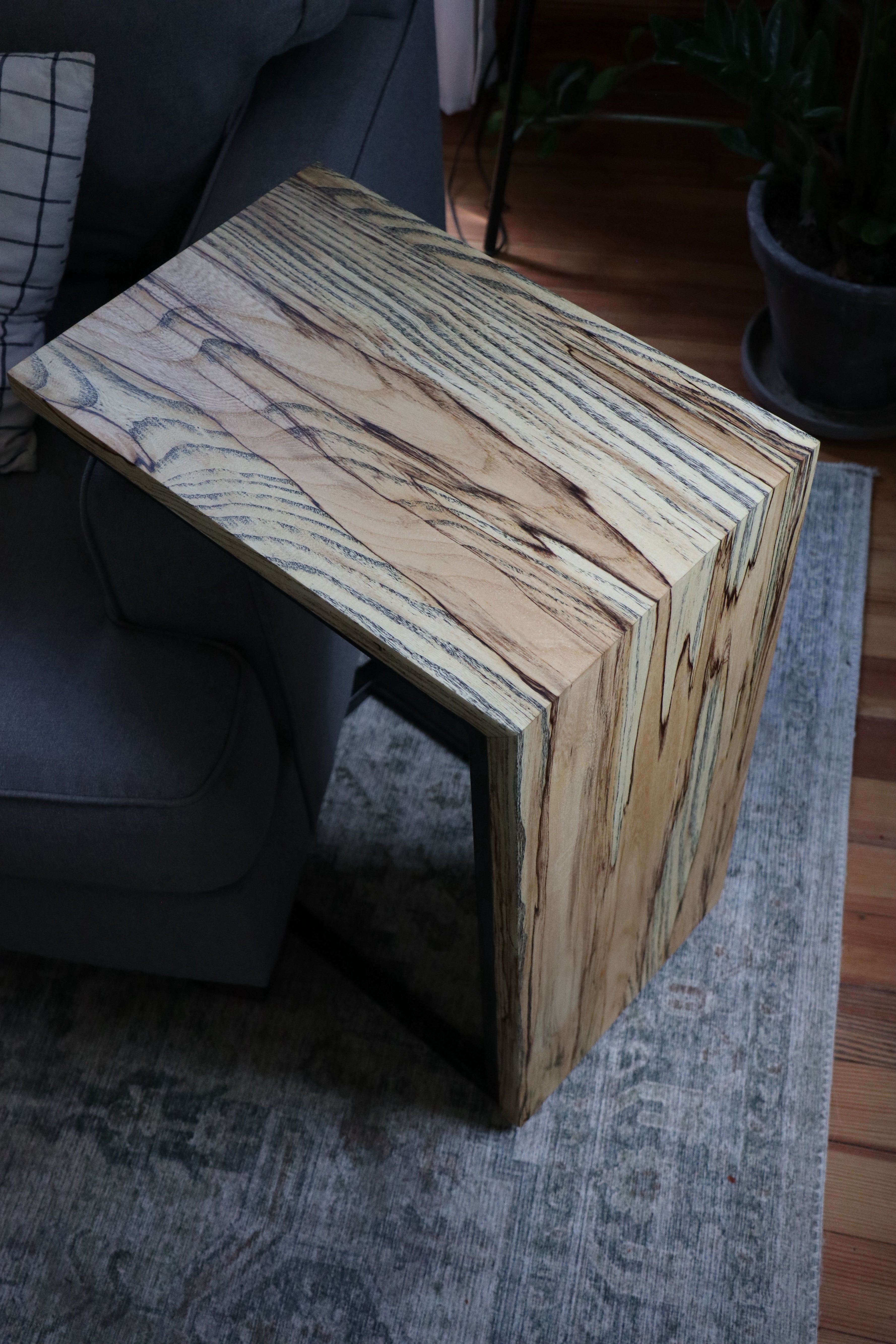 Spalted Maple Waterfall C-Table - Hazel Oak Farms