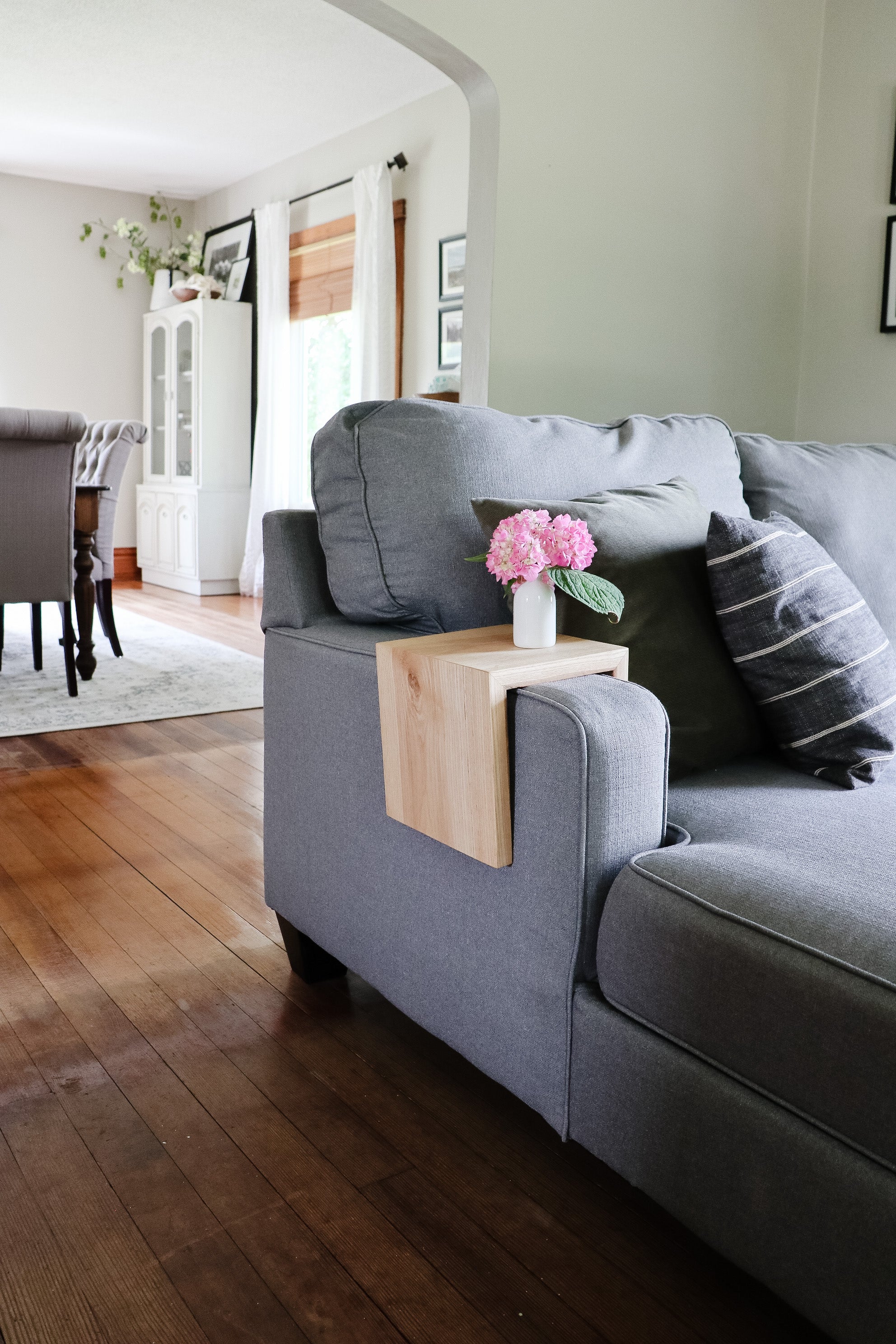 Solid Ash Hardwood Armrest Table