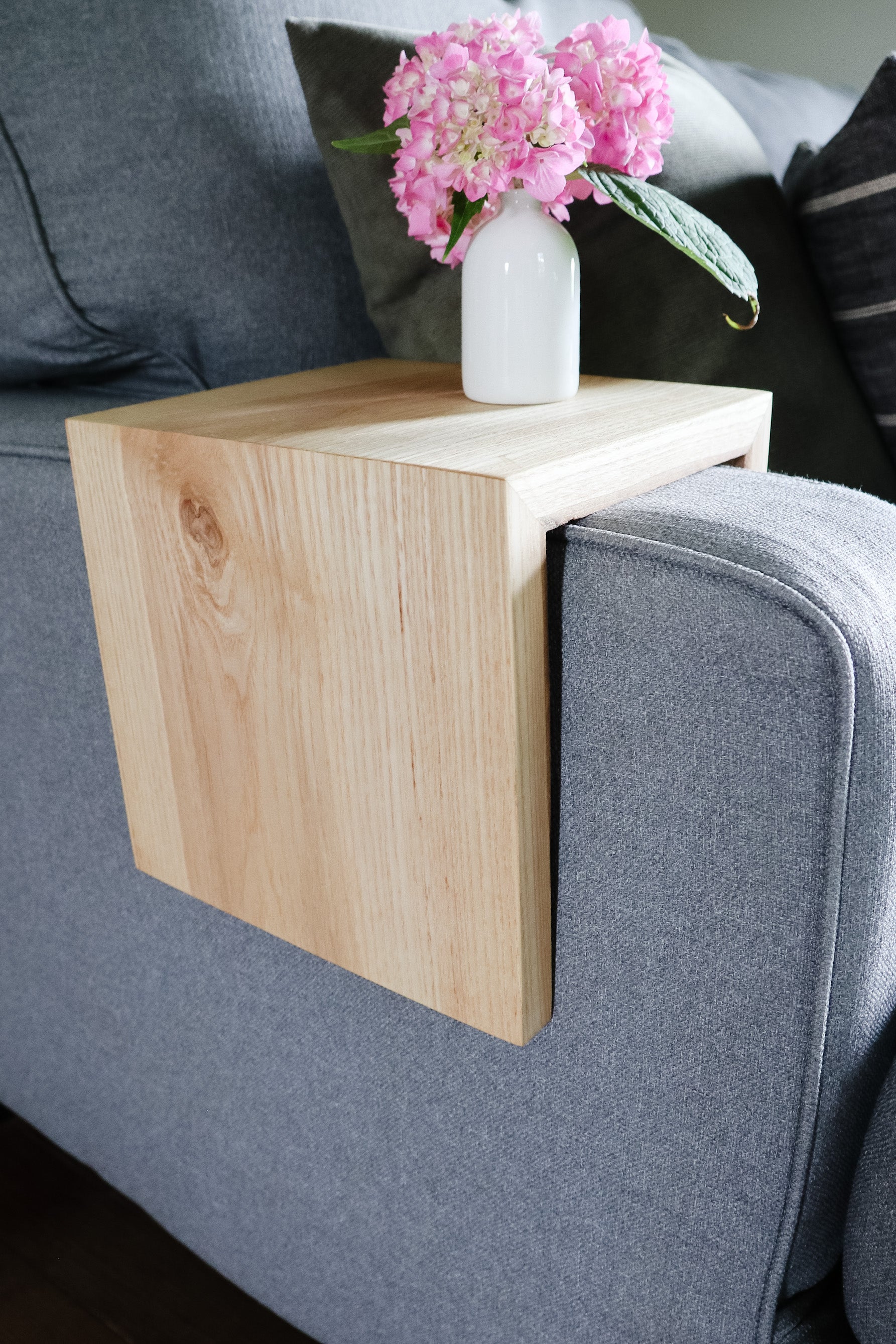 Solid Ash Hardwood Armrest Table