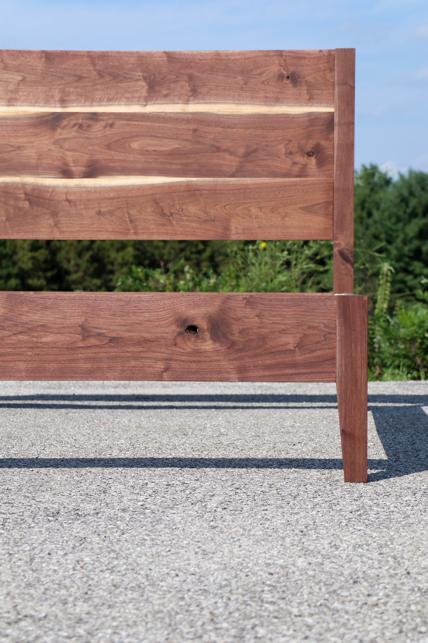 Solid Walnut Mid-Century Modern King Bed Frame - Hazel Oak Farms