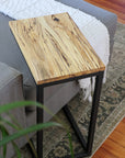 Solid Spalted Hackberry Maple Wood Laptop C Table - Hazel Oak Farms