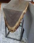 Live Edge Aged Quartersawn White Oak Waterfall C Table - Hazel Oak Farms