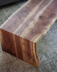 Solid Walnut Wood Double Waterfall Ottoman Coffee Table - Hazel Oak Farms