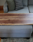 Solid Walnut Wood Double Waterfall Ottoman Coffee Table - Hazel Oak Farms