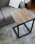 Square Black Stained Ash Square C Table (in stock) - Hazel Oak Farms