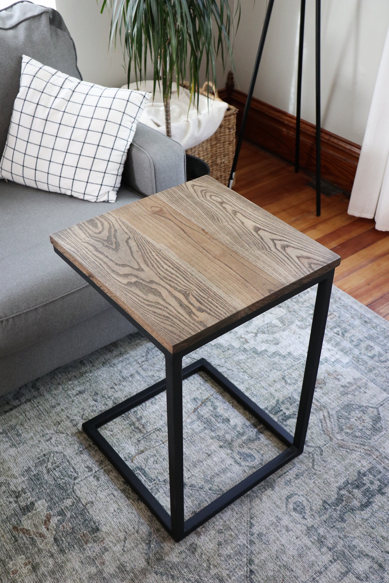 Square Black Stained Ash Square C Table (in stock) - Hazel Oak Farms