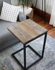 Square Black Stained Ash Square C Table (in stock) - Hazel Oak Farms