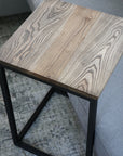 Square Black Stained Ash Square C Table (in stock) - Hazel Oak Farms